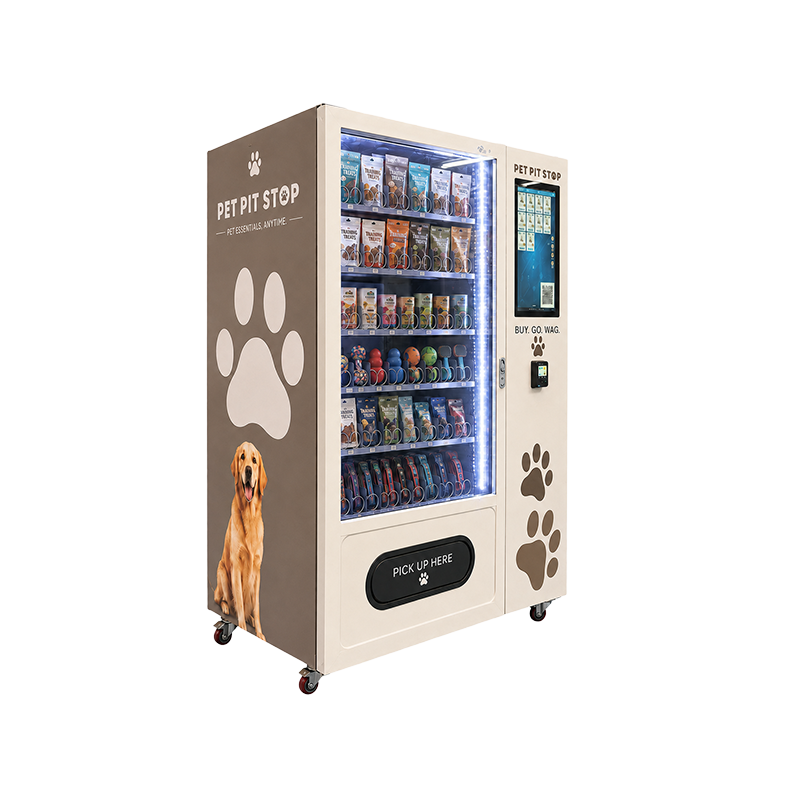 wm22-w pet vending machine with touchscreen and side compartments